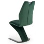 Krzesło na płozach zielone velvet K442 Halmar