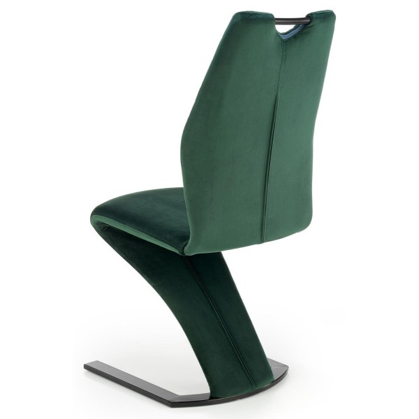 Krzesło na płozach zielone velvet K442 Halmar
