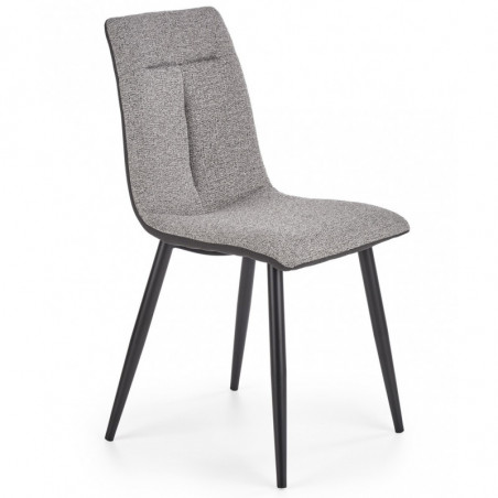 Krzesła tapicerowane szare z czarnymi nogami K374 Halmar