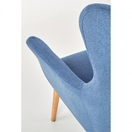 Fotel uszak niebieski na wysokich nogach COTTO