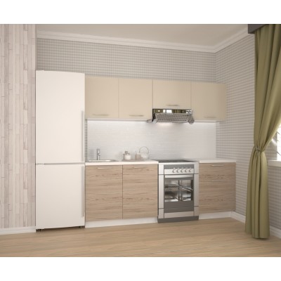 Komplet mebli kuchennych 220cm KATIA j. beżowy + san marino