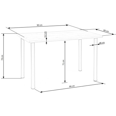 Mały stolik kuchenny 90x60cm MODEX 2 dąb wotan + czarny Halmar