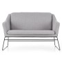 Sofa dwuosobowa nierozkładana SOFT 2 XL szary + czarny
