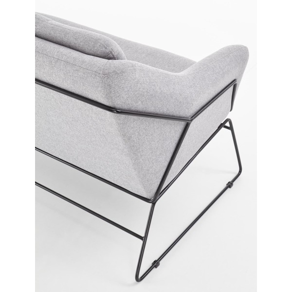 Sofa dwuosobowa nierozkładana SOFT 2 XL szary + czarny