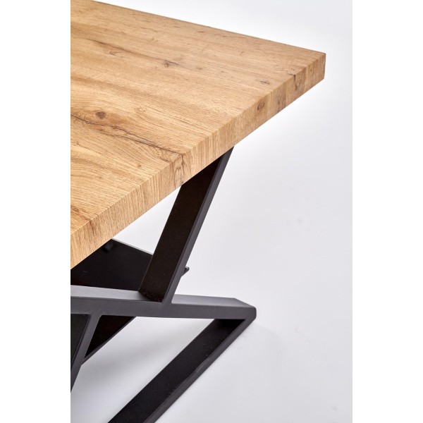 Ława industrialna loft 110x60cm XENA czarny + dąb Halmar
