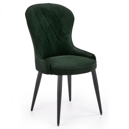 Krzesło welurowe do salonu K366 ciemny zielony Halmar