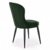 Krzesło welurowe do salonu K366 ciemny zielony