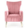 Różowy fotel welurowy VARIO