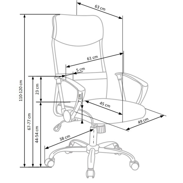 Ergonomiczne fotele VIRE 2 szary HALMAR
