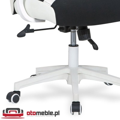 Ergonomiczny fotel do komputera w kolorze biało- czarnym