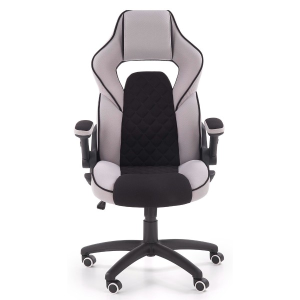 Nowoczesny fotel gabinetowy SONIC czarny + jasny popiel Halmar