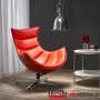 Obrotowy fotel do salonu LUXOR czerwony Halmar
