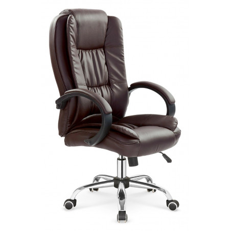 Skórzany fotel biurowy RELAX ciemny brąz Halmar