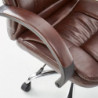 Skórzany fotel biurowy RELAX ciemny brąz