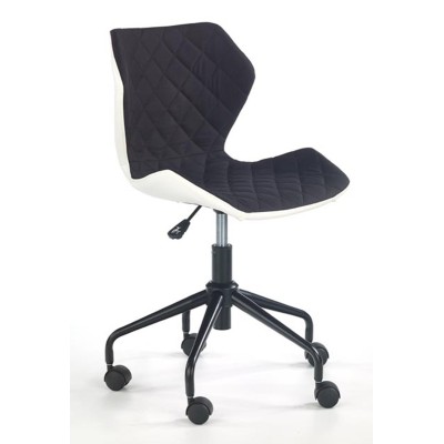 Stylowy fotel do biurka MATRIX czarny + biały Halmar