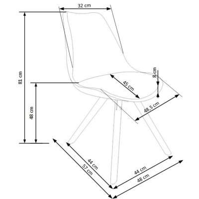 Designerskie krzesła K201 czarne Halmar