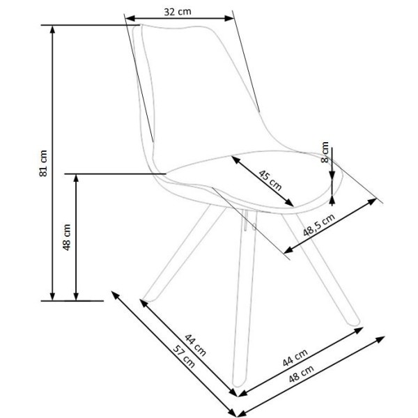 Designerskie krzesła K201 czarne Halmar
