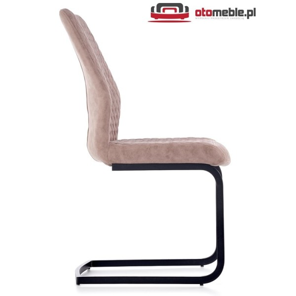 Krzesła na płozach w stylu loft K272 ciemny beż DALLAS / czarny Halmar