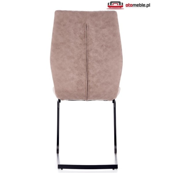 Krzesła na płozach w stylu loft K272 ciemny beż DALLAS / czarny Halmar