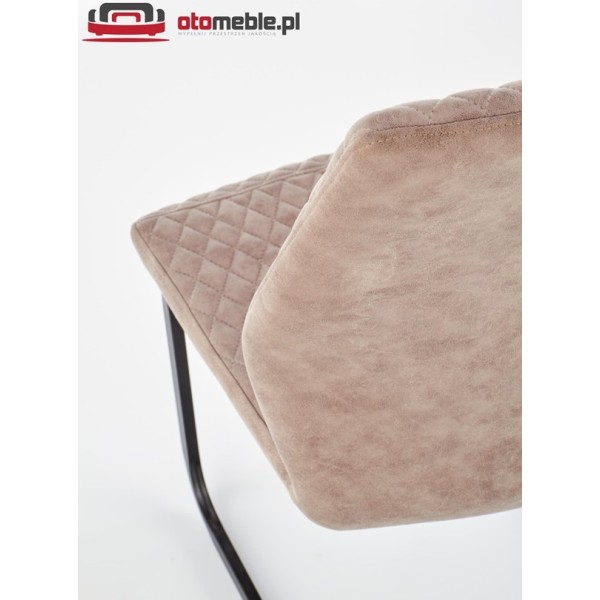 Krzesła na płozach w stylu loft K272 ciemny beż DALLAS / czarny Halmar