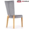 Krzesło tapicerowane z drewna ROIS dąb miodowy / popielaty