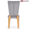 Krzesło tapicerowane z drewna ROIS dąb miodowy / popielaty