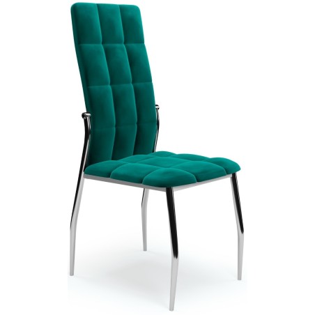 Nowoczesne chromowane krzesło K416 ciemny zielony velvet Halmar