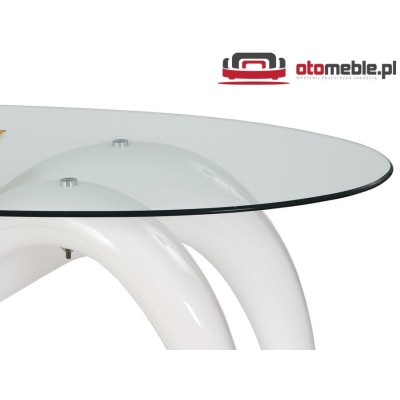 Nowoczesna szklana ława CORTINA biały połysk