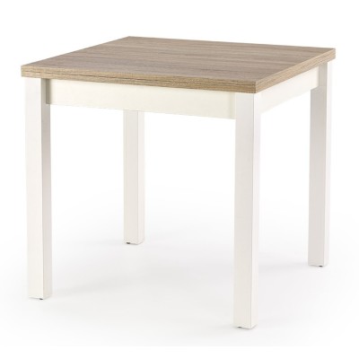 Rozkładany stolik kuchenny 80x80cm GRACJAN dąb sonoma + biały Halmar
