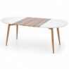 Rozkładany stół z lakierowanym blatem EDWARD 120x100cm biały + dąb miodowy