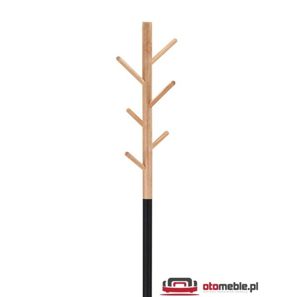 Stojak odzieżowy do przedpokoju W58 czarny + dąb naturalny Halmar