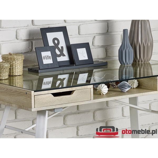 Biurko retro design B33 dąb sonoma-biały Halmar