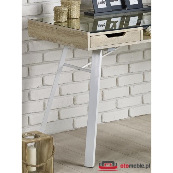 Biurko retro design B33 dąb sonoma-biały Halmar
