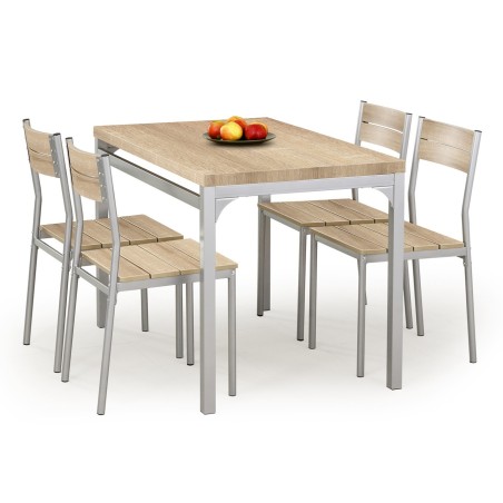 Komplet stół + 4 krzesła do kuchni MALCOLM dąb sonoma