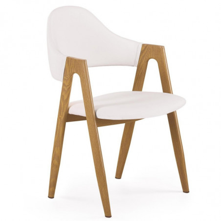 Krzesło K247 biały + dąb miodowy Halmar