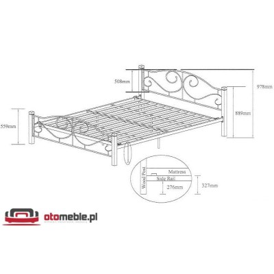 Łóżko metalowe 160x200 cm VIOLETTA 160 czereśnia antyczna + czarny Halmar