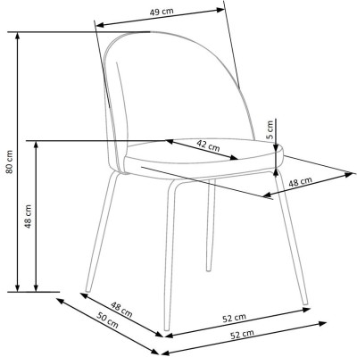 Krzesło na metalowych nogach K314 popielaty Halmar