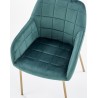 Krzesło na złotych nogach K306 ciemny zielony