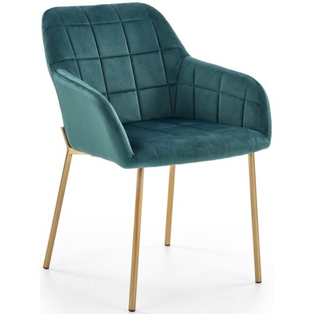 Krzesło na złotych nogach K306 ciemny zielony Halmar