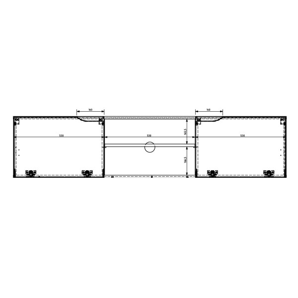 Szafka RTV 160cm wisząca DOZE czarny + dąb artisan
