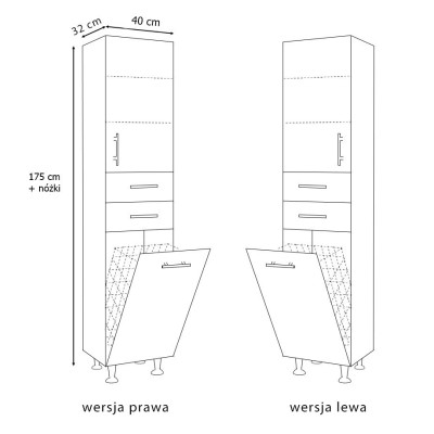 Szafka łazienkowa wysoka z koszem 40 cm FOGO 8