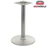 Kwadratowy stolik na jednej nodze PETRUS 70x70cm dąb craft złoty + aluminium