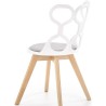 Krzesła do kuchni białe K308 na drewnianych nogach