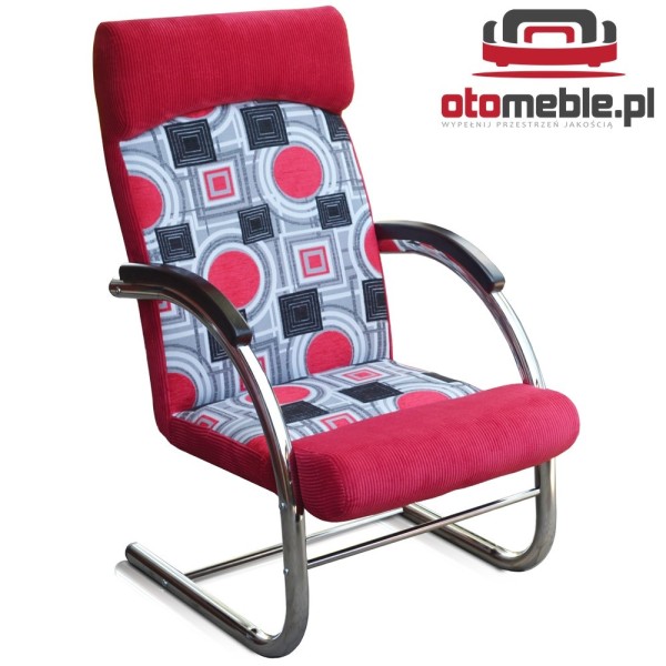 Fotel fiński chrom lekko bujany - otomeble.pl