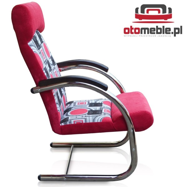 Fotel fiński chrom lekko bujany - otomeble.pl
