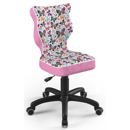 Fotel obrotowy dla dziewczynki różowy w motyle Petit Black ST31