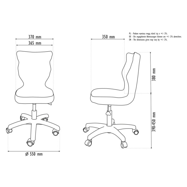 Ergonomiczne krzesło młodzieżowe różowe Petit Grey VS08