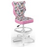 Krzesło do komputera w motyle różowe Petit White ST31