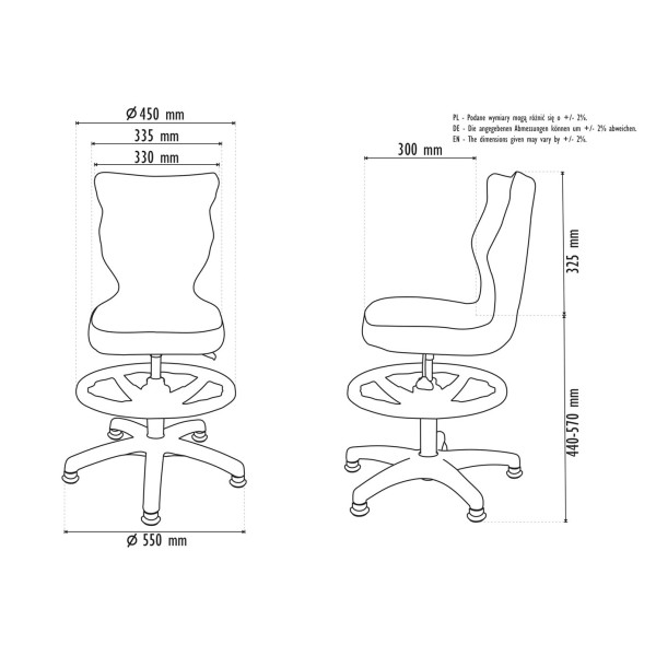 Ergonomiczny fotel młodzieżowy niebieski Petit White VS06 WK+P