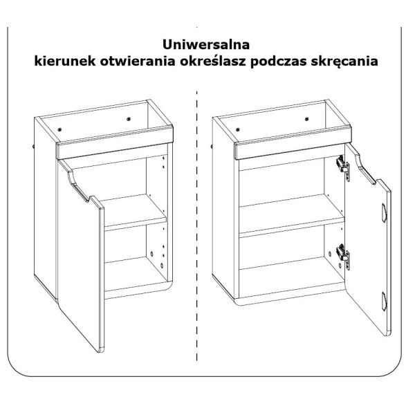 Wąska szafka pod umywalkę 40 cm ARUBA COSMOS 826